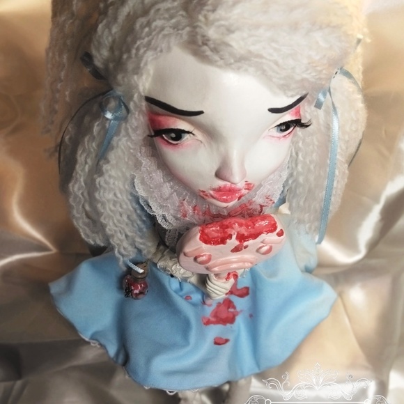 ALICE ODDITY HORROR PUPPET CREEPY ARTIST DOLL OOAK Adorable Gothic Halloween - Picture 5 of 15